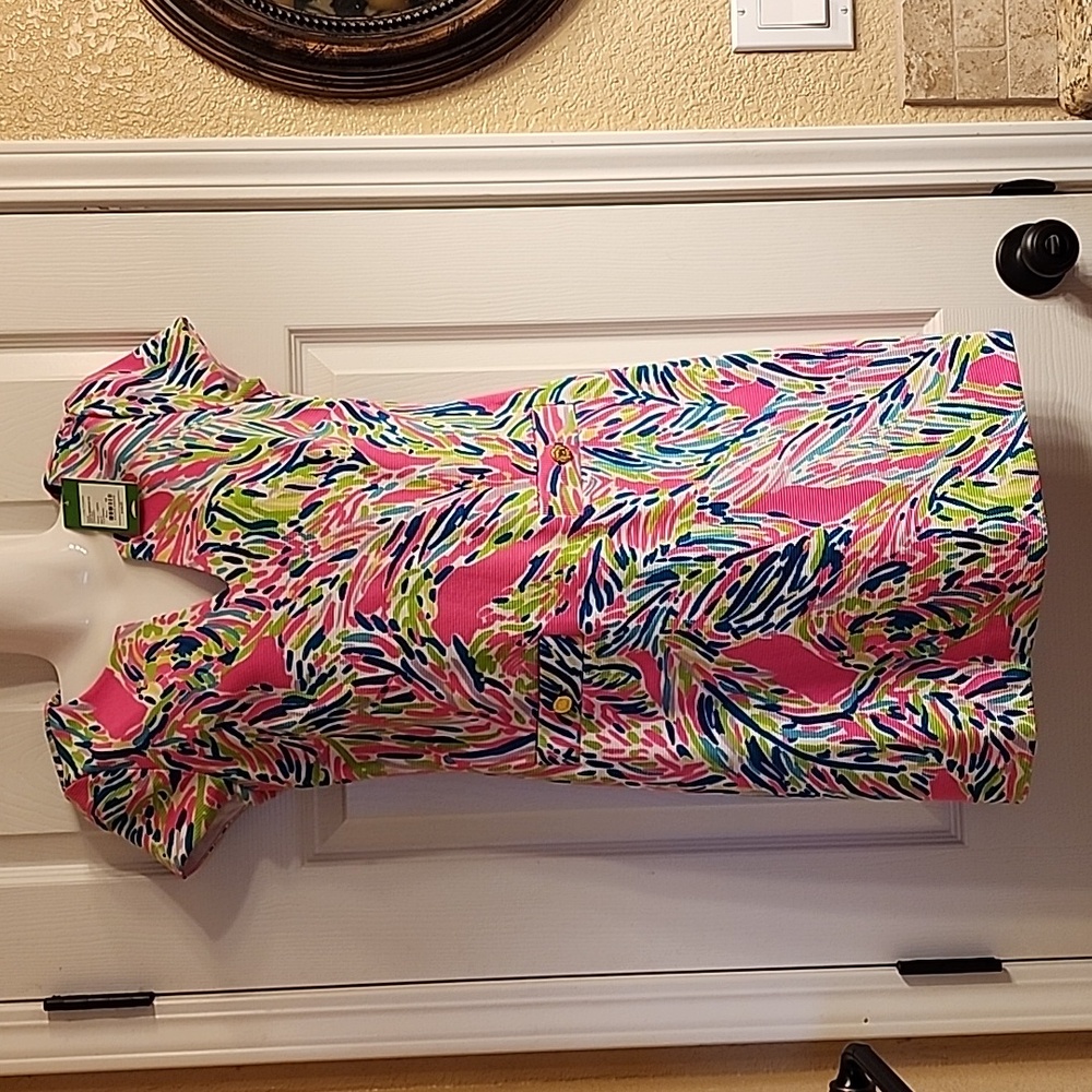 NWT Lilly Pulitzer Layton Shift Dress Multi Palm Reader Women's Size XS